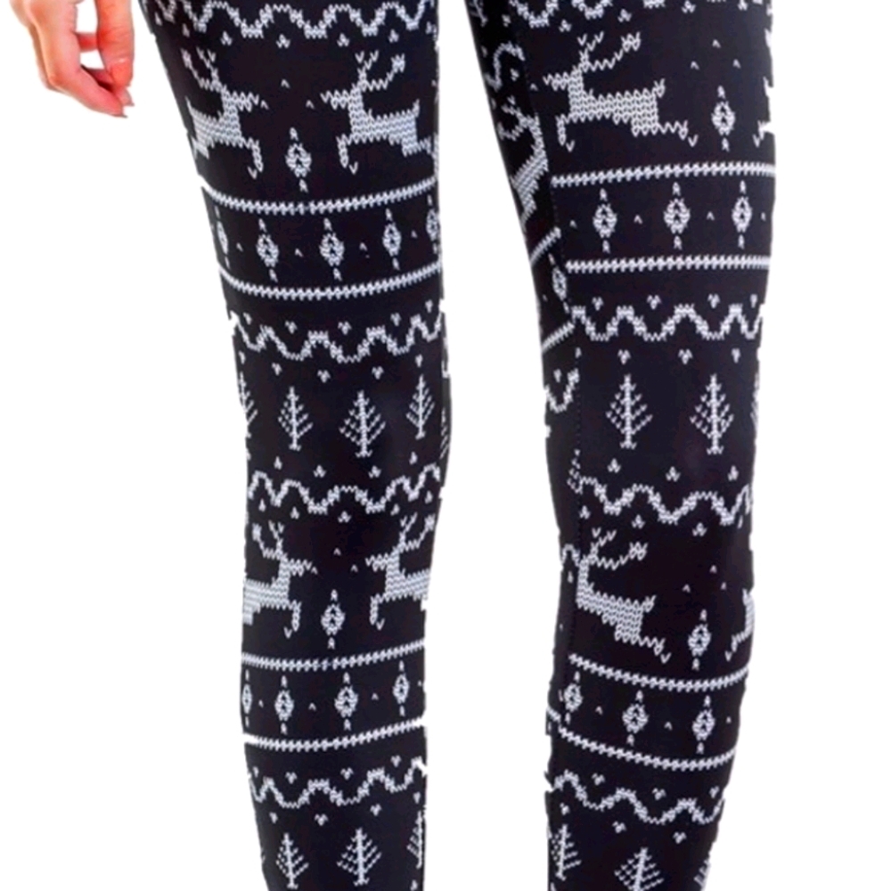 Black Reindeer Leggings